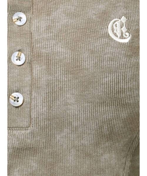 EVRIS（エヴリス）の「ワンポイントヘンリーネックトップス（Tシャツ/カットソー・レディース・イエロー/ブラック/カーキ/オフホワイト・FREE）」の13枚目の写真