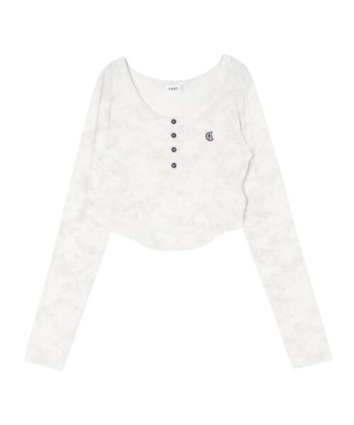 EVRIS（エヴリス）の「ワンポイントヘンリーネックトップス（Tシャツ/カットソー・レディース・イエロー/ブラック/カーキ/オフホワイト・FREE）」の15枚目の写真