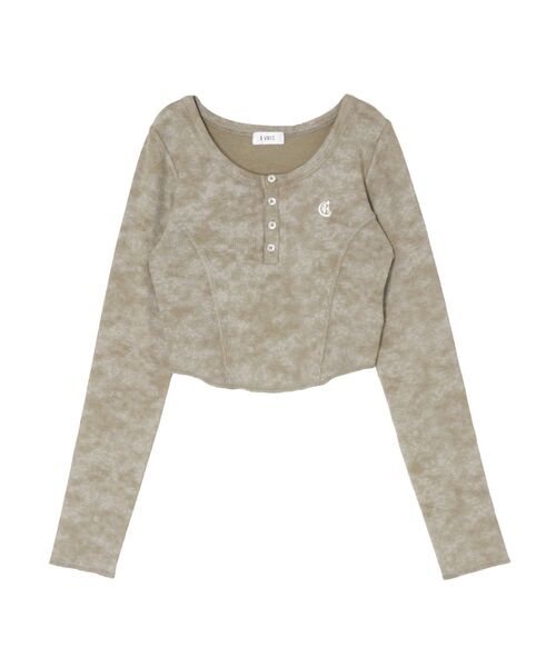 EVRIS（エヴリス）の「ワンポイントヘンリーネックトップス（Tシャツ/カットソー・レディース・イエロー/ブラック/カーキ/オフホワイト・FREE）」の17枚目の写真