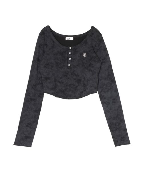 EVRIS（エヴリス）の「ワンポイントヘンリーネックトップス（Tシャツ/カットソー・レディース・イエロー/ブラック/カーキ/オフホワイト・FREE）」の18枚目の写真