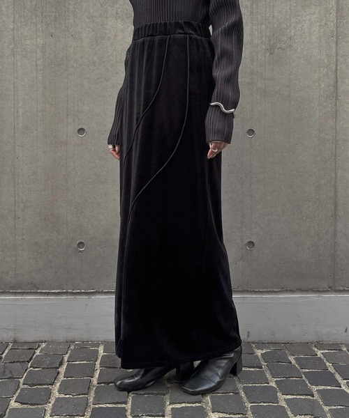 &g'aime（アンジェム）の「【&g'aime】ベロアメロータイトスカート　Velour Merrow Tight Skirt（スカート・レディース・ブラック/グレー/ブラウン・FREE）」の10枚目の写真