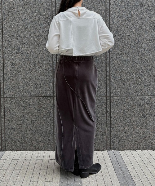 &g'aime（アンジェム）の「【&g'aime】ベロアメロータイトスカート　Velour Merrow Tight Skirt（スカート・レディース・ブラック/グレー/ブラウン・FREE）」の20枚目の写真