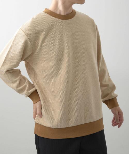 ITEMS URBANRESEARCH(アイテムズ アーバンリサーチ)の「バーズアイ ジャカード スウェット(スウェット・メンズ・ダークブラウン/ベージュ/ネイビー・MEDIUM/LARGE)」の5枚目の写真