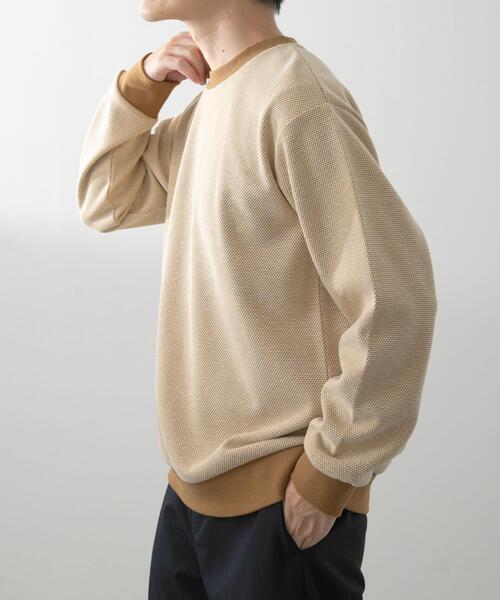 ITEMS URBANRESEARCH(アイテムズ アーバンリサーチ)の「バーズアイ ジャカード スウェット(スウェット・メンズ・ダークブラウン/ベージュ/ネイビー・MEDIUM/LARGE)」の6枚目の写真