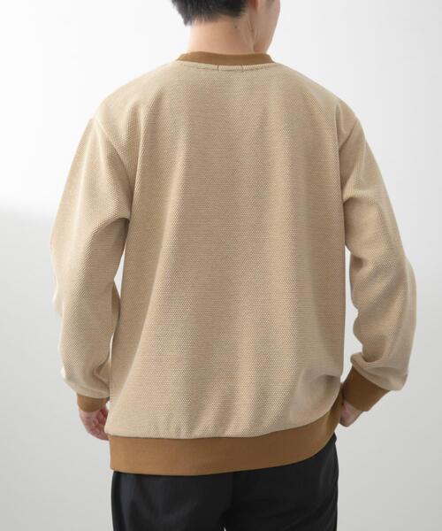 ITEMS URBANRESEARCH(アイテムズ アーバンリサーチ)の「バーズアイ ジャカード スウェット(スウェット・メンズ・ダークブラウン/ベージュ/ネイビー・MEDIUM/LARGE)」の7枚目の写真