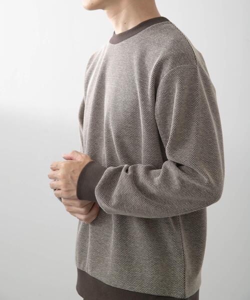 ITEMS URBANRESEARCH(アイテムズ アーバンリサーチ)の「バーズアイ ジャカード スウェット(スウェット・メンズ・ダークブラウン/ベージュ/ネイビー・MEDIUM/LARGE)」の13枚目の写真