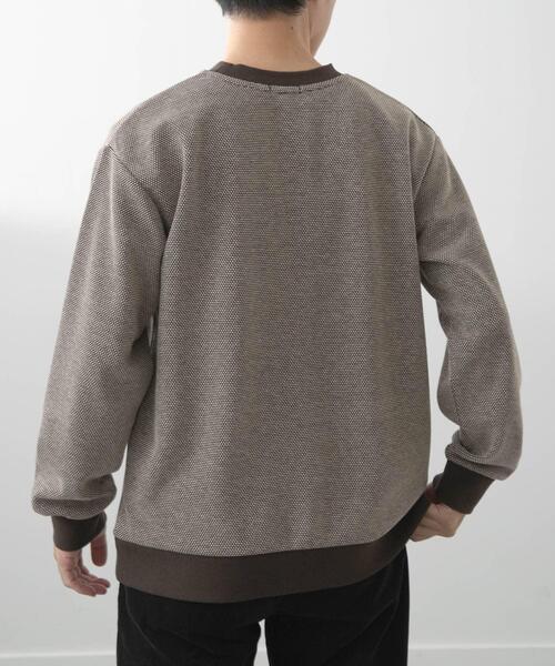 ITEMS URBANRESEARCH(アイテムズ アーバンリサーチ)の「バーズアイ ジャカード スウェット(スウェット・メンズ・ダークブラウン/ベージュ/ネイビー・MEDIUM/LARGE)」の14枚目の写真