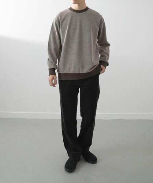 ITEMS URBANRESEARCH(アイテムズ アーバンリサーチ)の「バーズアイ ジャカード スウェット(スウェット・メンズ・ダークブラウン/ベージュ/ネイビー・MEDIUM/LARGE)」の16枚目の写真