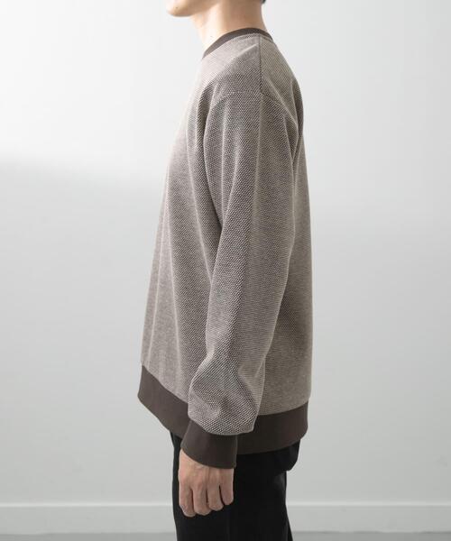 ITEMS URBANRESEARCH(アイテムズ アーバンリサーチ)の「バーズアイ ジャカード スウェット(スウェット・メンズ・ダークブラウン/ベージュ/ネイビー・MEDIUM/LARGE)」の18枚目の写真