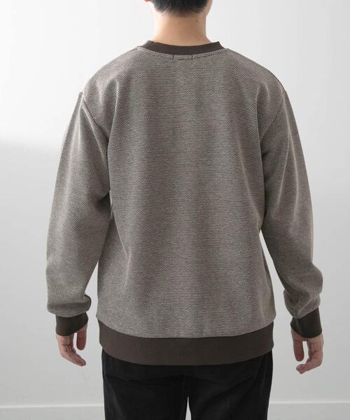 ITEMS URBANRESEARCH(アイテムズ アーバンリサーチ)の「バーズアイ ジャカード スウェット(スウェット・メンズ・ダークブラウン/ベージュ/ネイビー・MEDIUM/LARGE)」の19枚目の写真