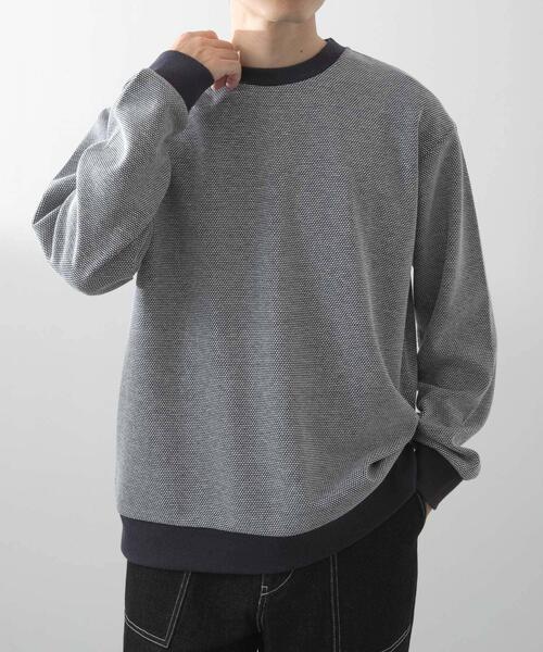 ITEMS URBANRESEARCH(アイテムズ アーバンリサーチ)の「バーズアイ ジャカード スウェット(スウェット・メンズ・ダークブラウン/ベージュ/ネイビー・MEDIUM/LARGE)」の22枚目の写真