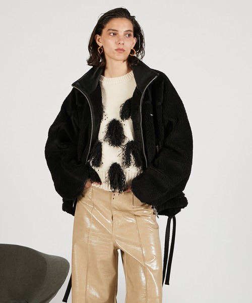 PRANK PROJECT（プランクプロジェクト）の「フリースジャケット / Fleece Jacket（ブルゾン・レディース・チャコールグレー/ブラック・FREE）」の6枚目の写真