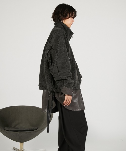 PRANK PROJECT（プランクプロジェクト）の「フリースジャケット / Fleece Jacket（ブルゾン・レディース・チャコールグレー/ブラック・FREE）」の5枚目の写真