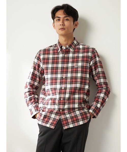 McGREGOR（マックレガー）の「微起毛杢チェック（シャツ/ブラウス・メンズ・レッド/グリーン/ネイビー・M/L/XL）」の4枚目の写真