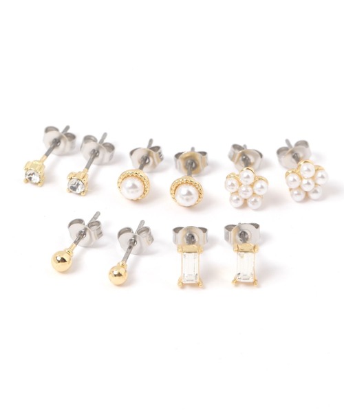 LAKOLE（ラコレ）の「マルチパールピアス10点セット / 599604（ピアス（両耳用）・レディース・その他1/その他2・FREE）」の2枚目の写真