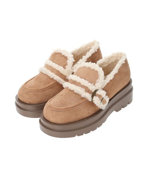 F i.n.t（フィント）の「ベルト使いフェイクムートンシューズ（モカシン/デッキシューズ・レディース・ブラウン/ベージュ・L/M/S）」の22枚目の写真