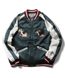 HOUSTON スカジャン XX-LARGE 緑色 HOUSTON｜ヒューストンのスカジャン（グリーン・カーキ/緑色系