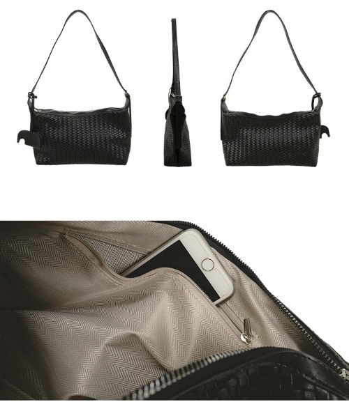 KOBE LETTUCE(コウベレタス)の「バッグチャーム付きメッシュバッグ(ショルダーバッグ・レディース・ブラウン/ブラック・F)」の8枚目の写真