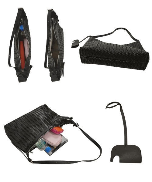 KOBE LETTUCE(コウベレタス)の「バッグチャーム付きメッシュバッグ(ショルダーバッグ・レディース・ブラウン/ブラック・F)」の9枚目の写真