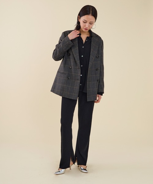 marmors（マルモア）の「【marmors】double tailored jacket（テーラードジャケット・レディース・ブラウン/チャコールグレー/マルチ・36）」の4枚目の写真