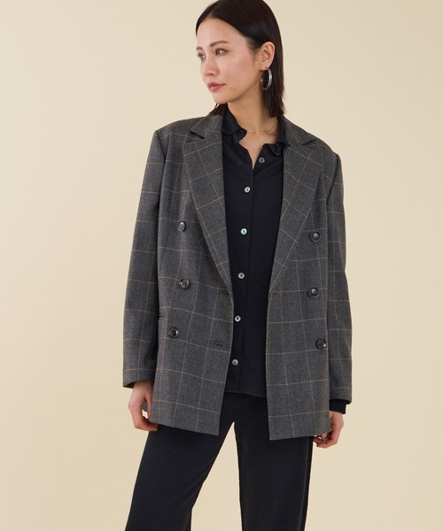 marmors（マルモア）の「【marmors】double tailored jacket（テーラードジャケット・レディース・ブラウン/チャコールグレー/マルチ・36）」の5枚目の写真