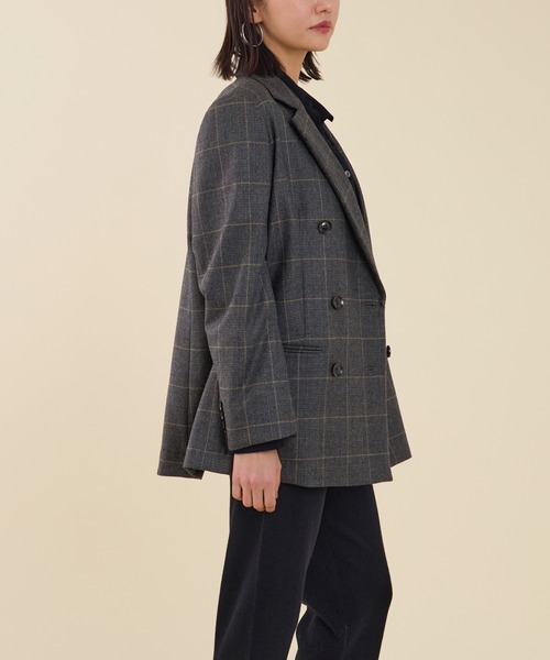 marmors（マルモア）の「【marmors】double tailored jacket（テーラードジャケット・レディース・ブラウン/チャコールグレー/マルチ・36）」の7枚目の写真