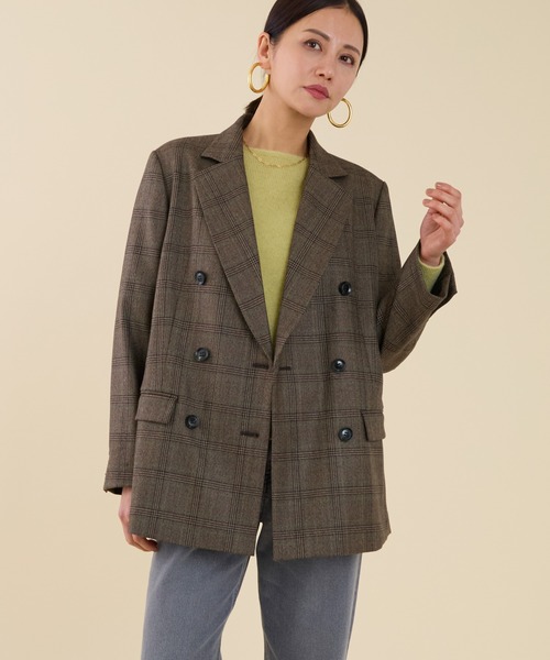 marmors（マルモア）の「【marmors】double tailored jacket（テーラードジャケット・レディース・ブラウン/チャコールグレー/マルチ・36）」の11枚目の写真