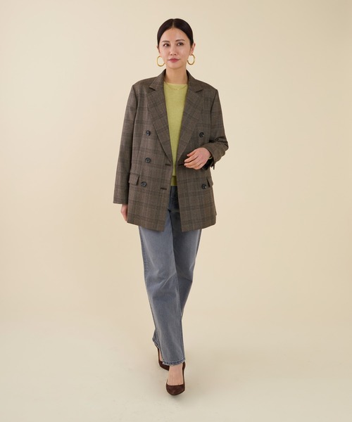 marmors（マルモア）の「【marmors】double tailored jacket（テーラードジャケット・レディース・ブラウン/チャコールグレー/マルチ・36）」の12枚目の写真