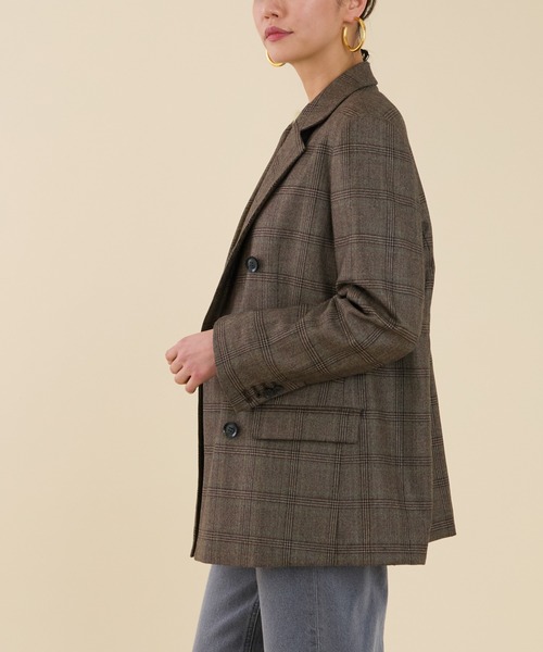 marmors（マルモア）の「【marmors】double tailored jacket（テーラードジャケット・レディース・ブラウン/チャコールグレー/マルチ・36）」の15枚目の写真