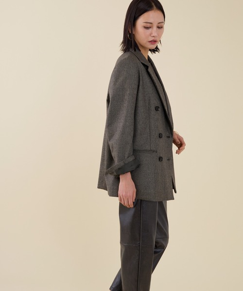 marmors（マルモア）の「【marmors】double tailored jacket（テーラードジャケット・レディース・ブラウン/チャコールグレー/マルチ・36）」の21枚目の写真