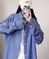 B.I.D.（ビーアイディー）の「《Bz》ブルーチェックシャツ ルーズシルエット（25MA/EKW124）（シャツ/ブラウス・FREE）」