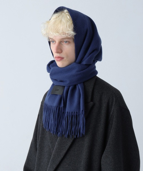 HARE（ハレ）の「カシミヤウールマフラー(HARE)（マフラー・メンズ・グレー/ブラック/レッド/ブルー・FREE）」の3枚目の写真