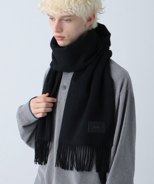HARE（ハレ）の「カシミヤウールマフラー(HARE)（マフラー・メンズ・グレー/ブラック/レッド/ブルー・FREE）」の8枚目の写真
