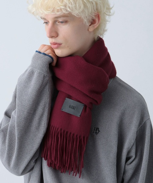 HARE（ハレ）の「カシミヤウールマフラー(HARE)（マフラー・メンズ・グレー/ブラック/レッド/ブルー・FREE）」の14枚目の写真
