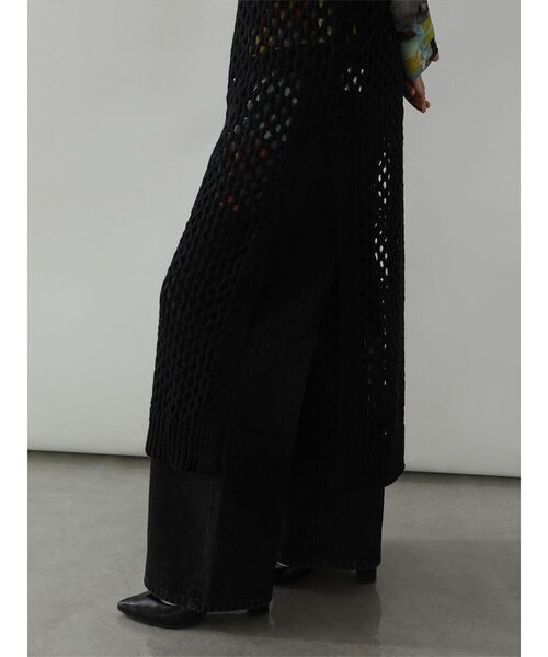 :ETHROF(イーサオブ)の「BACK OPEN MESH KNIT DRESS(ニット/セーター・レディース・ブラック/グレー・FREE)」の8枚目の写真