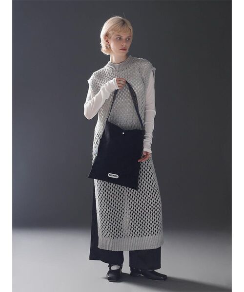 :ETHROF(イーサオブ)の「BACK OPEN MESH KNIT DRESS(ニット/セーター・レディース・ブラック/グレー・FREE)」の12枚目の写真
