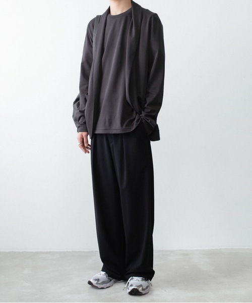 ATTACHMENT(アタッチメント)の「コットン ダブルフェイス スリムフィット S/S TEE / COTTON DOUBLE FACE SLIM FIT S/S TEE(Tシャツ/カットソー・メンズ・ダークグレー/ダークベージュ/ホワイト/ブラウン/ブラック・1/2/3/4)」の6枚目の写真