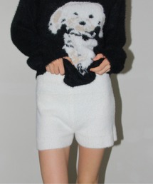 【 IMARI / イマリ 】 もこもこ フェイクファー ショート ニット パンツ #