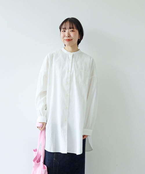 PAR ICI（パーリッシィ）の「【WEB限定カラー】オーガニックマグワッシャー ロング丈シャツ（シャツ/ブラウス・レディース・ネイビー/サックスブルー/ホワイト/グレー・FREE）」の2枚目の写真