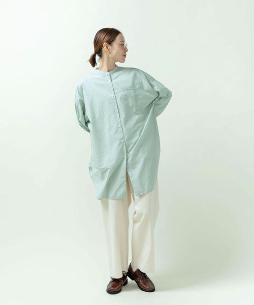 PAR ICI（パーリッシィ）の「【WEB限定カラー】オーガニックマグワッシャー ロング丈シャツ（シャツ/ブラウス・レディース・ネイビー/サックスブルー/ホワイト/グレー・FREE）」の13枚目の写真