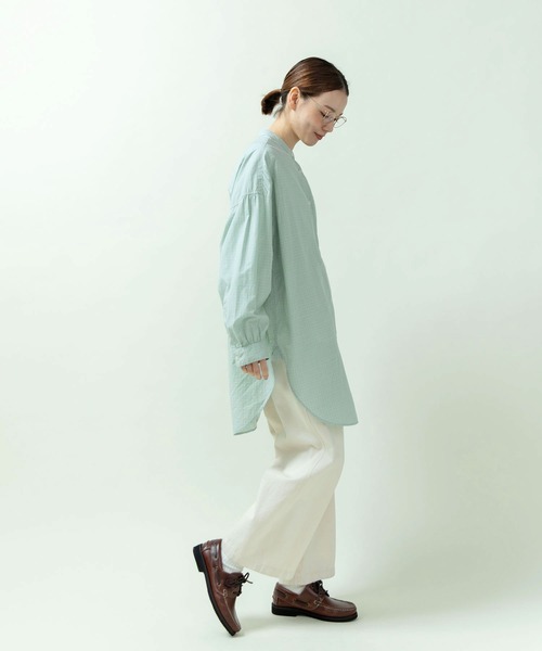 PAR ICI（パーリッシィ）の「【WEB限定カラー】オーガニックマグワッシャー ロング丈シャツ（シャツ/ブラウス・レディース・ネイビー/サックスブルー/ホワイト/グレー・FREE）」の14枚目の写真