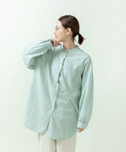 PAR ICI（パーリッシィ）の「【WEB限定カラー】オーガニックマグワッシャー ロング丈シャツ（シャツ/ブラウス・レディース・ネイビー/サックスブルー/ホワイト/グレー・FREE）」の6枚目の写真