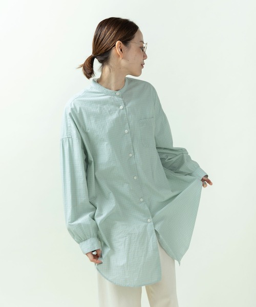 PAR ICI（パーリッシィ）の「【WEB限定カラー】オーガニックマグワッシャー ロング丈シャツ（シャツ/ブラウス・レディース・ネイビー/サックスブルー/ホワイト/グレー・FREE）」の7枚目の写真