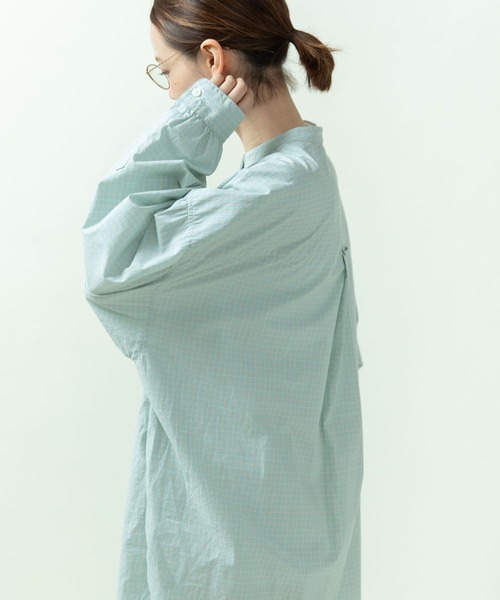 PAR ICI（パーリッシィ）の「【WEB限定カラー】オーガニックマグワッシャー ロング丈シャツ（シャツ/ブラウス・レディース・ネイビー/サックスブルー/ホワイト/グレー・FREE）」の10枚目の写真