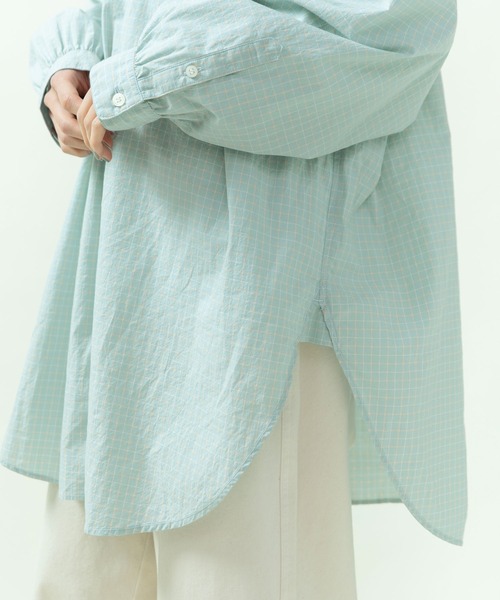 PAR ICI（パーリッシィ）の「【WEB限定カラー】オーガニックマグワッシャー ロング丈シャツ（シャツ/ブラウス・レディース・ネイビー/サックスブルー/ホワイト/グレー・FREE）」の12枚目の写真