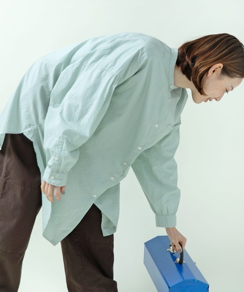 PAR ICI（パーリッシィ）の「【WEB限定カラー】オーガニックマグワッシャー ロング丈シャツ（シャツ/ブラウス・レディース・ネイビー/サックスブルー/ホワイト/グレー・FREE）」の20枚目の写真