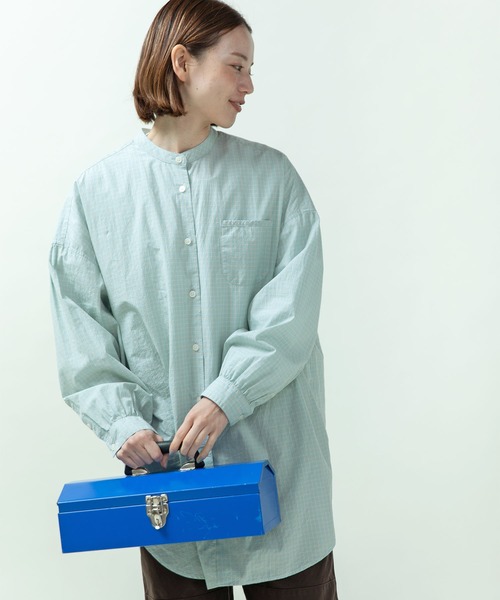 PAR ICI（パーリッシィ）の「【WEB限定カラー】オーガニックマグワッシャー ロング丈シャツ（シャツ/ブラウス・レディース・ネイビー/サックスブルー/ホワイト/グレー・FREE）」の21枚目の写真