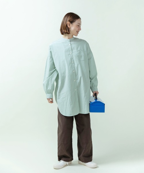 PAR ICI（パーリッシィ）の「【WEB限定カラー】オーガニックマグワッシャー ロング丈シャツ（シャツ/ブラウス・レディース・ネイビー/サックスブルー/ホワイト/グレー・FREE）」の22枚目の写真