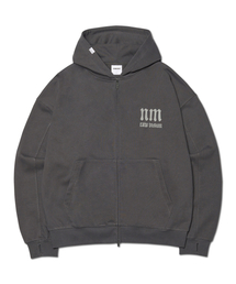 R.V ARCH LOGO HOODED ZIP-UP - CHARCOAL