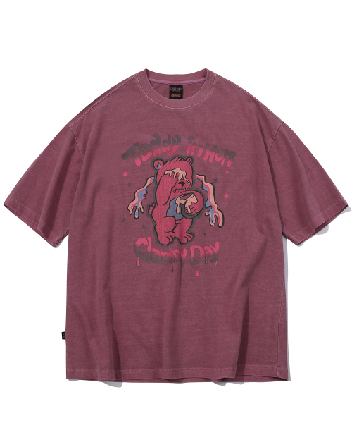 CPGN STUDIO(コンパーニョ)の「ハニーテディ ピグメント 半袖Tシャツ ダスティピンク(Tシャツ/カットソー・レディース・その他・LARGE)」の2枚目の写真